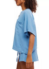 Staycation Sleep Tee- Blissful Blue