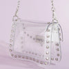 Clear Studded Crossbody Stadium Bag with Chain Strap