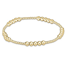  Classic Blissful Pattern 2mm Bead Bracelet- 4mm Gold