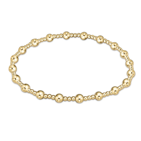 Classic Sincerity Pattern 5mm Bead Bracelet- Gold