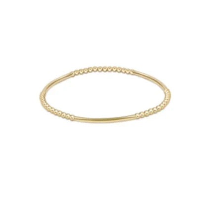 Bliss Bar Gold Pattern 2.5MM Bead Bracelet- Gold
