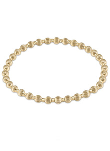  Dignity Grateful Pattern 4mm Bead Bracelet- Gold
