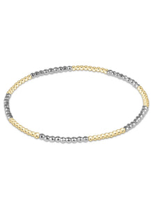  Blissful Pattern 2MM Bead Bracelet- Bright Silver Faceted Hematite