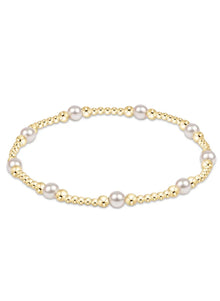  Classic Purpose Pattern 4MM Bead Bracelet- Pearl