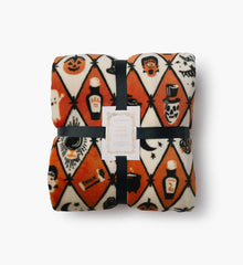 Halloween Argyle Fleece Blanket