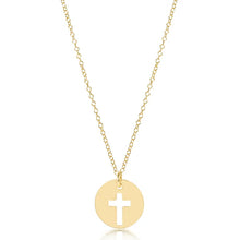  16" Necklace Gold- Blessed Gold Disc