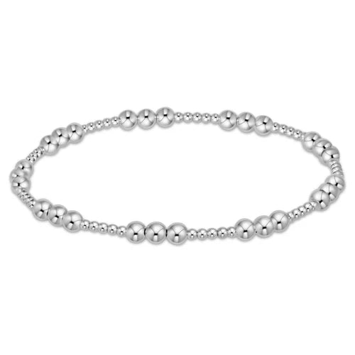 Classic Joy Pattern 4mm Bead Bracelet- Sterling