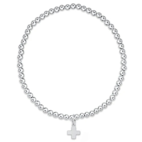 Classic Sterling 3mm Bead Bracelet- Signature Cross Sterling