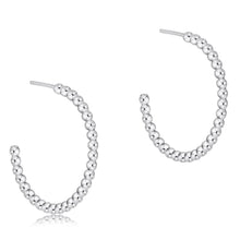  Beaded Classic 1.25" Post Hoop- 2MM Sterling
