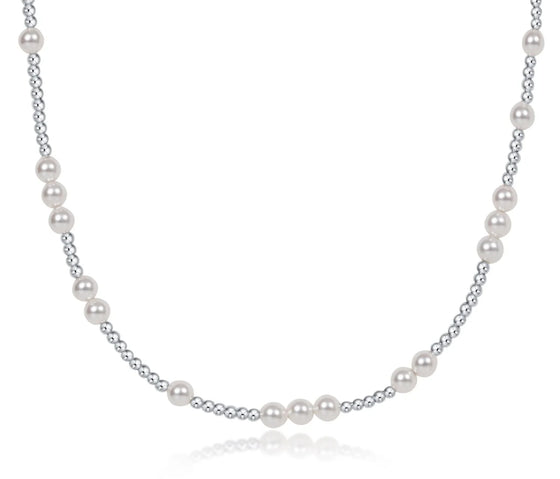 15" Choker Hope Unwritten Sterling- 4MM Pearl