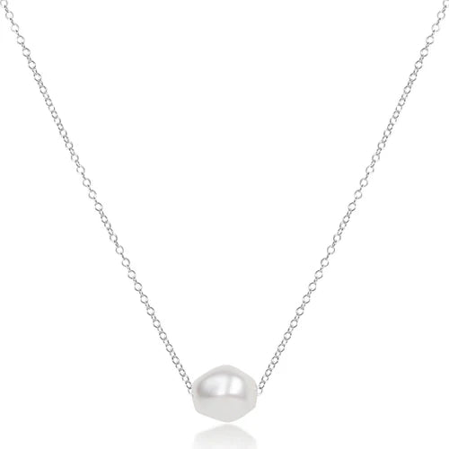 16" Necklace Sterling- Admire Pearl