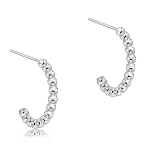 Beaded Classic 1" Post Hoop- 2MM Sterling