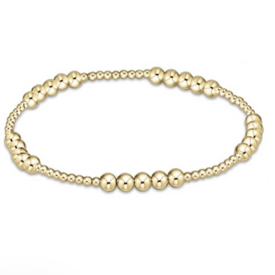 enewton Classic Blissful Pattern 2mm Bead Bracelet- 4mm Gold