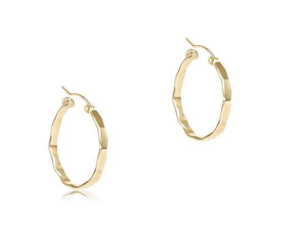 Scalloped Round Gold 1.25" Hoop- Smooth