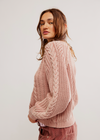 Frankie Cable Sweater- Misty Rose
