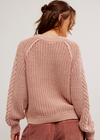 Frankie Cable Sweater- Misty Rose
