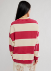 Classic Wide Stripe Crew Neck- Cherry Combo