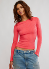 So Soft Seamless Modal Cable Long Sleeve- Vintage Rosey