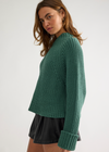 Low Tide Crew Neck Knit Pullover- Dark Ivy