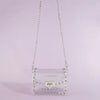 Clear Studded Crossbody Stadium Bag with Chain Strap