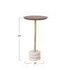Metal & Mango Wood Martini Table with Marble Base