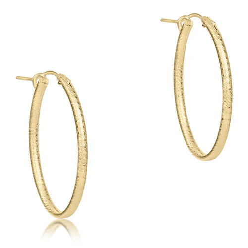 Enewton Oval Gold 1” Hoop Textured Gold