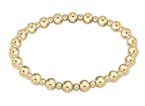Classic Grateful Pattern 5MM Bead Bracelet- Gold