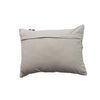 Cotton Slub Lumbar Pillow with Hand-Embroidered Flowers