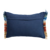 Woven Fabric Indoor/Outdoor Lumbar Pillow with Sunset Design, Embroidery & Eyelash Fringe