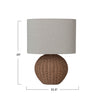Hand-Woven Rattan Table Lamp with Linen Shade
