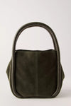 Barlow Suede Bucket Bag- Dark Olive