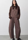 We The Free Good Luck Barrel Overalls- Chocolate Mousse