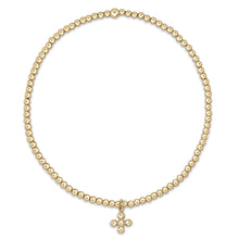  Classic Gold 2MM Bead Bracelet- Classic Beaded Signature Cross Small Gold Charm