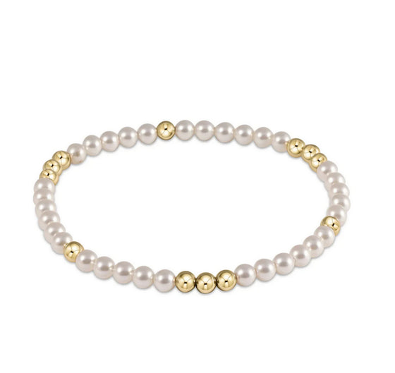 Enewton Worthy Pattern 3mm Bead Bracelet- Pearl