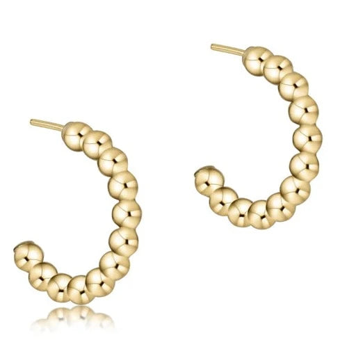 enewton Beaded Classic 1" Post Hoop 3mm Gold