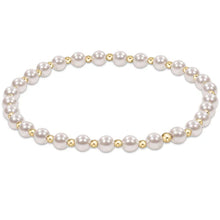  Classic Grateful Pattern 4mm Bead Bracelet- Pearl