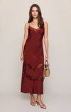Bruna Lace Inset Midi Dress Velvet Rouge