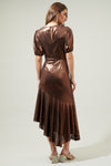 Rina Metallic Asymmetrical Maxi Dress