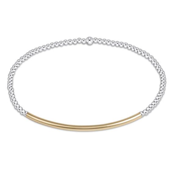 Classic Sterling Mixed Metal 2MM Bead Bracelet- Bliss Bar Gold