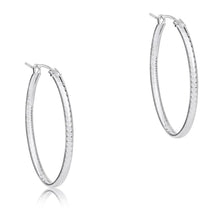  Oval Sterling 1" Hoop- Textured