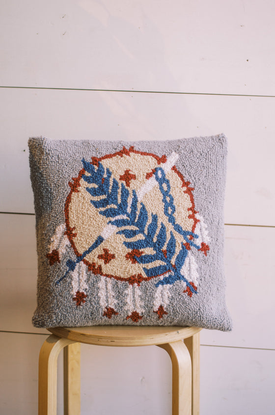 Neutral Oklahoma Flag Pillow