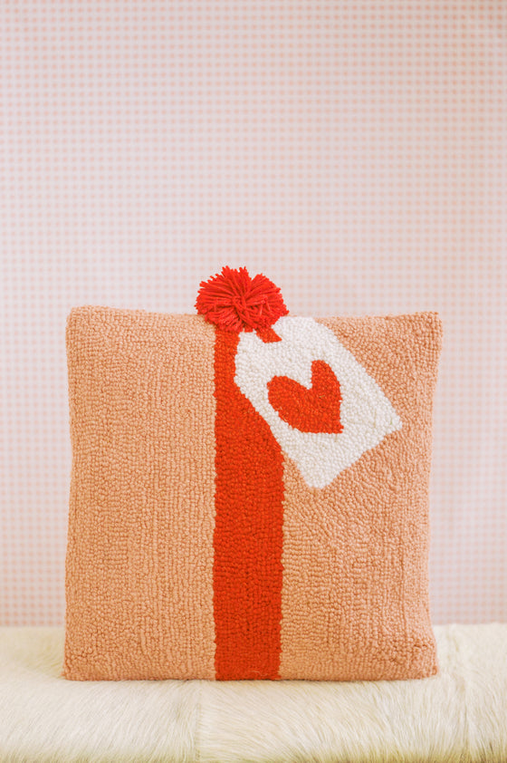 Pink Gift w Pom-Pom Pillow